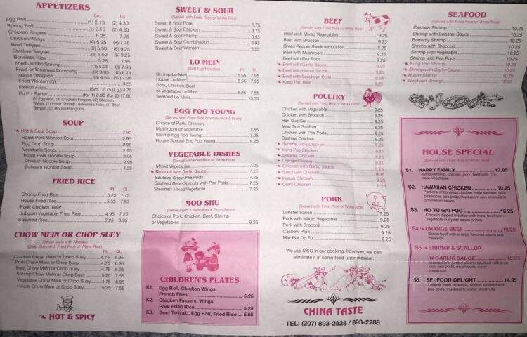 China Taste - Windham, ME menu_pic