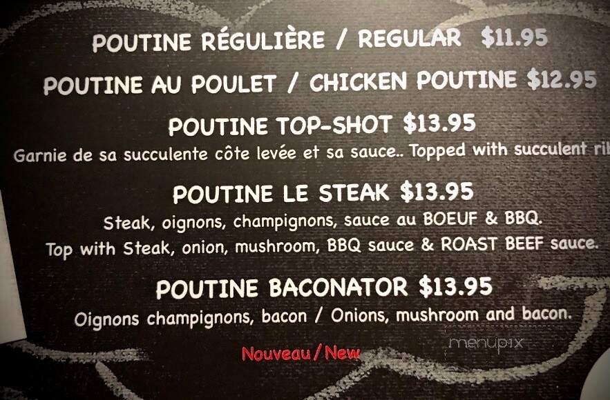 Resto Bar Top Shot - Lachute, QC menu_pic