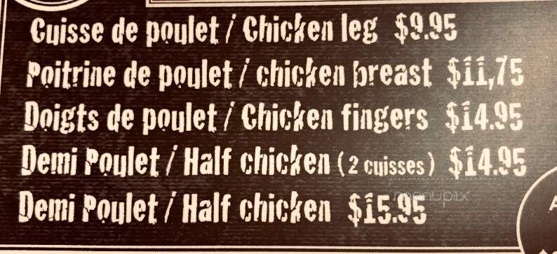 Resto Bar Top Shot - Lachute, QC menu_pic
