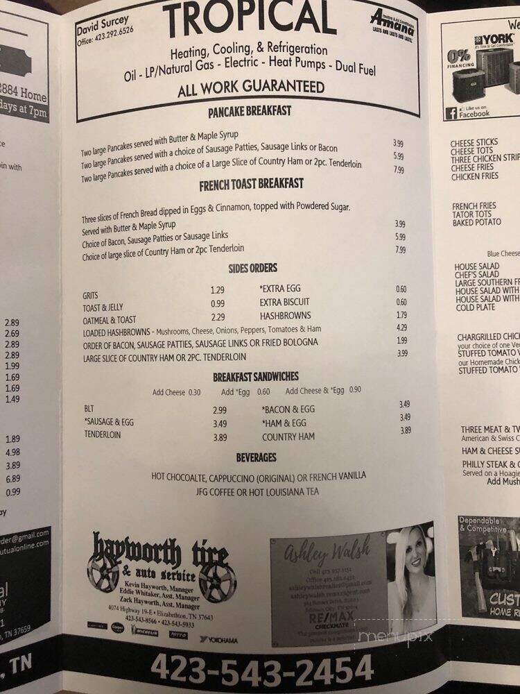 Wayne & Nancy's Family Restaurant - Elizabethton, TN menu_pic
