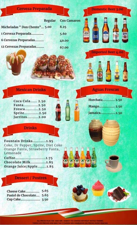 Don Chente Mexican & Seafood Restaurant - Bryan, TX menu_pic