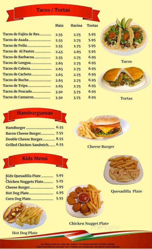 Don Chente Mexican & Seafood Restaurant - Bryan, TX menu_pic