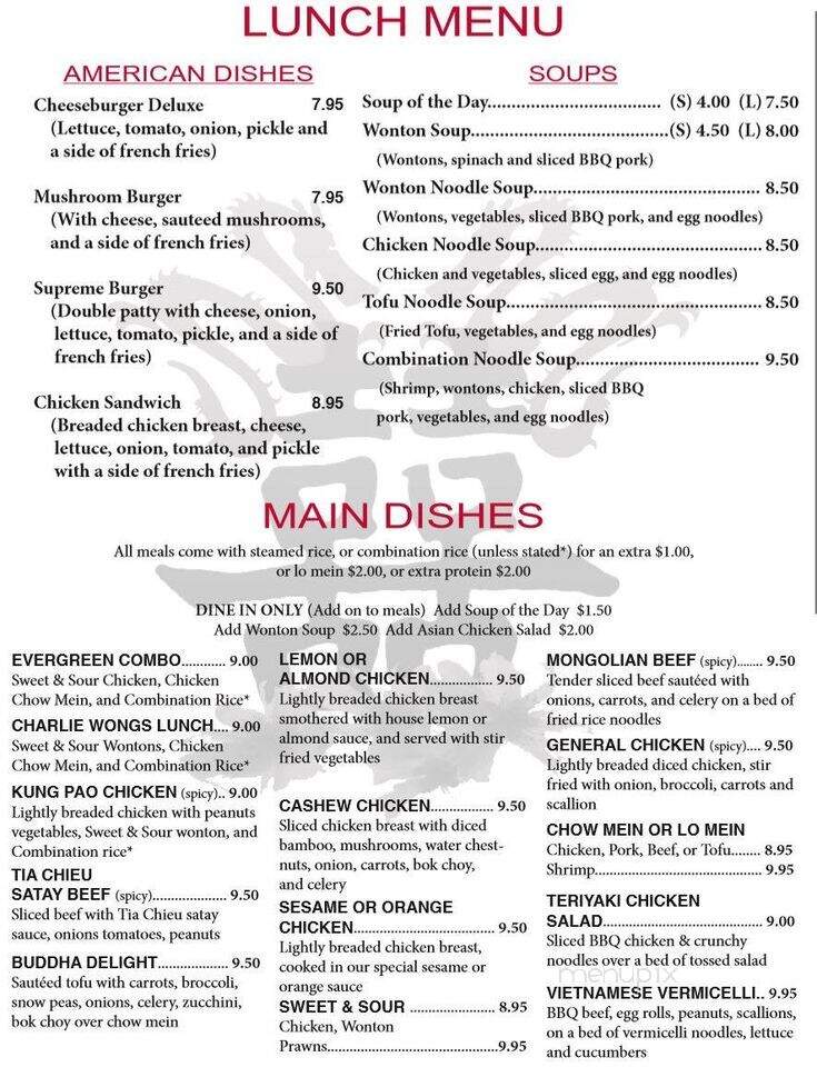 Charlie Wong's Saigon Garden - Kalispell, MT menu_pic