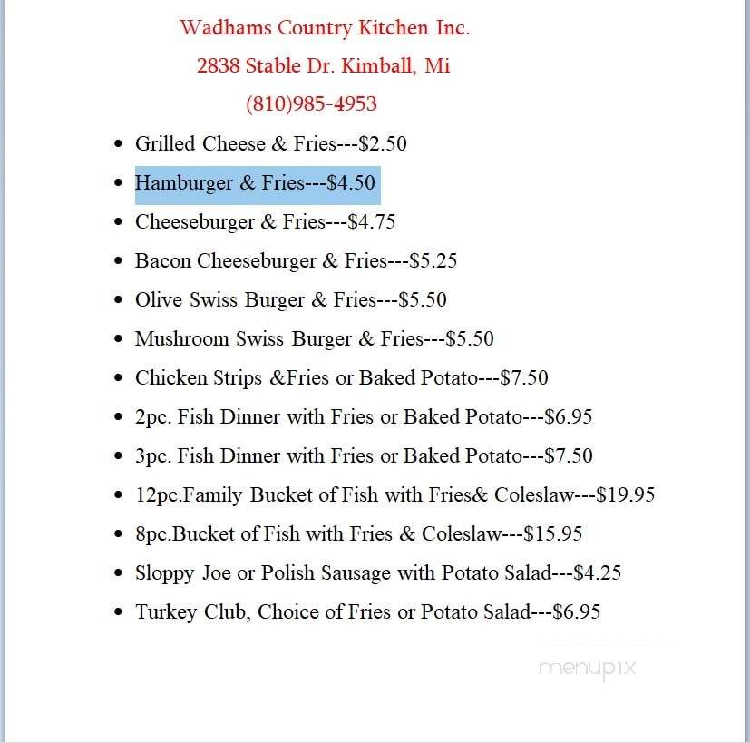 Wadham's Country Kitchen - Kimball, MI