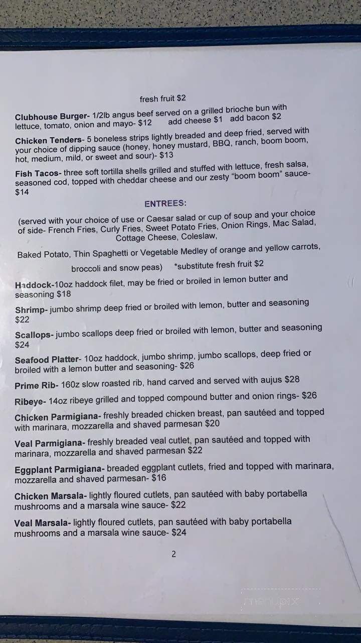 Elms Restaurant - Sandy Creek, NY menu_pic