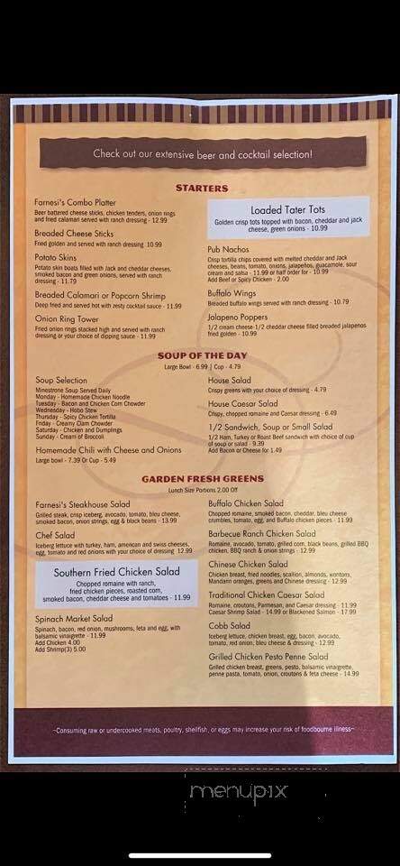 Farnesi's Steakhouse - Chowchilla, CA menu_pic