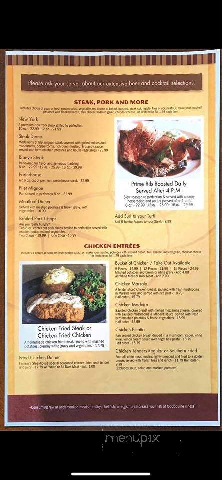 Farnesi's Steakhouse - Chowchilla, CA menu_pic