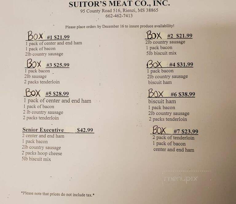 Suitor's Meat Co - Rienzi, MS menu_pic