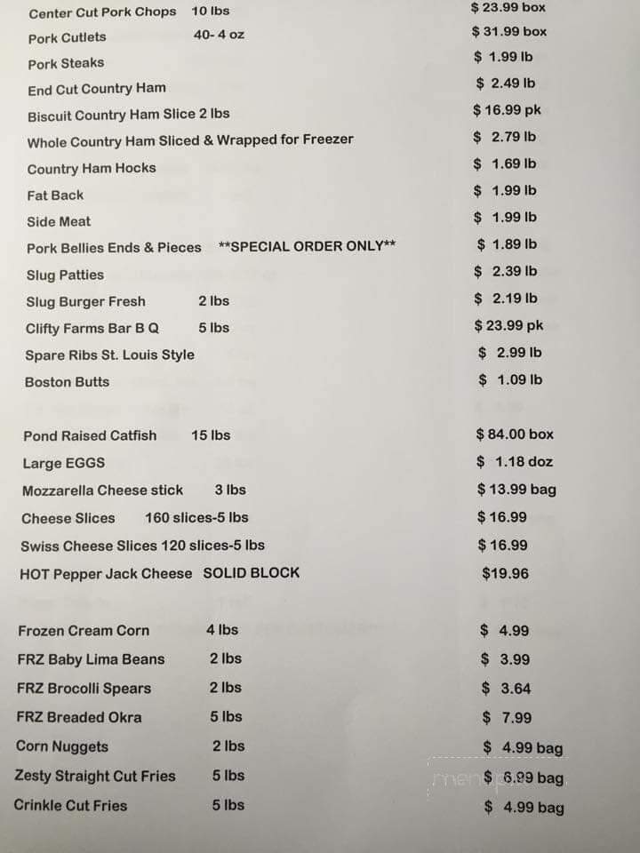 Suitor's Meat Co - Rienzi, MS menu_pic