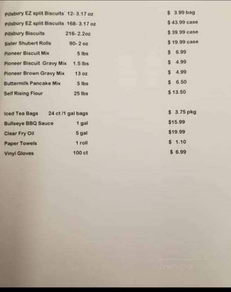 Suitor's Meat Co - Rienzi, MS menu_pic