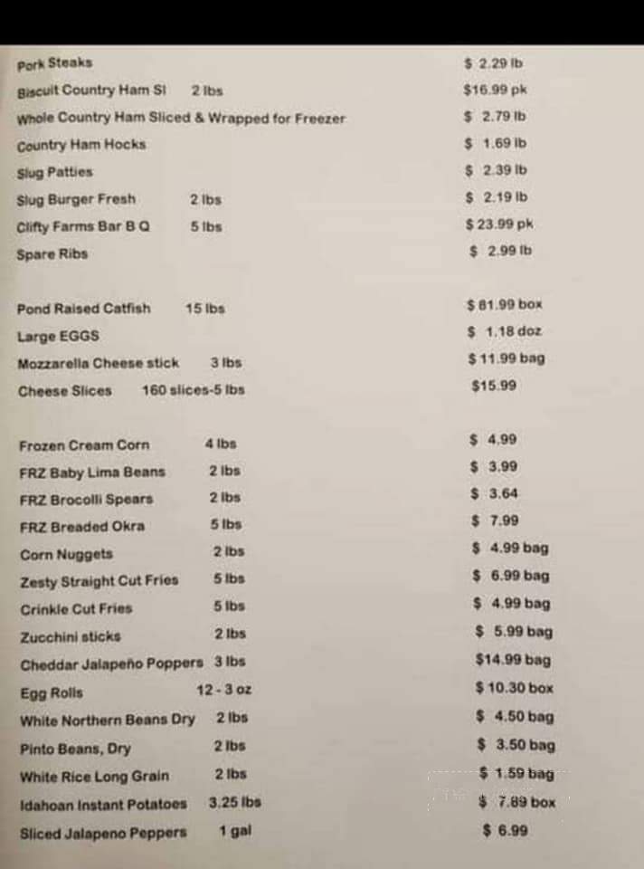 Suitor's Meat Co - Rienzi, MS menu_pic