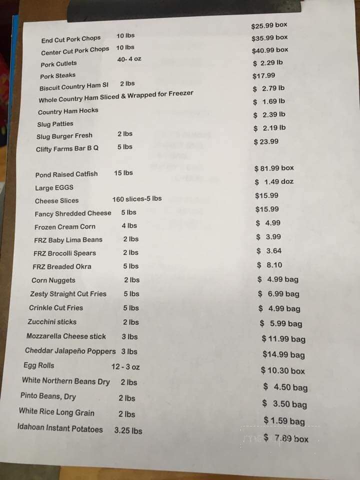 Suitor's Meat Co - Rienzi, MS menu_pic