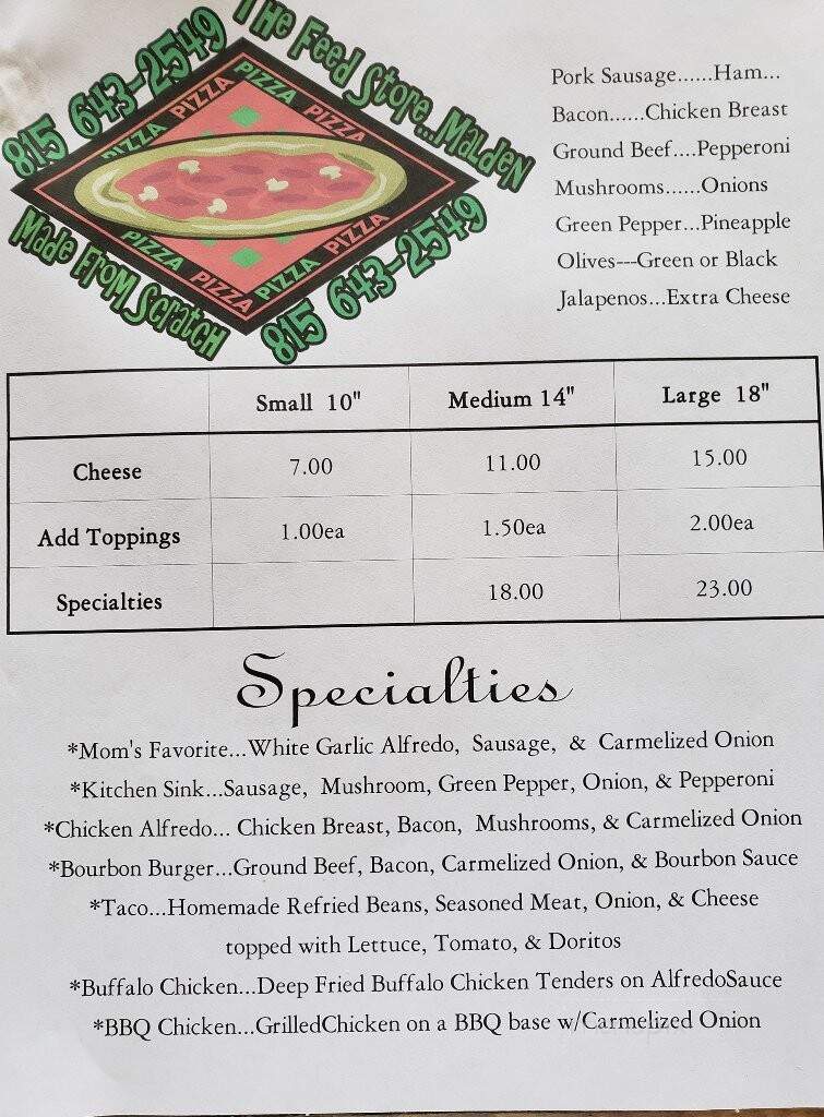 Feed Store - Malden, IL menu_pic