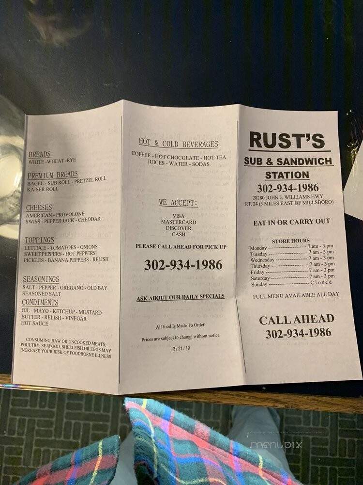 Rust Sandwich Station - Millsboro, DE menu_pic