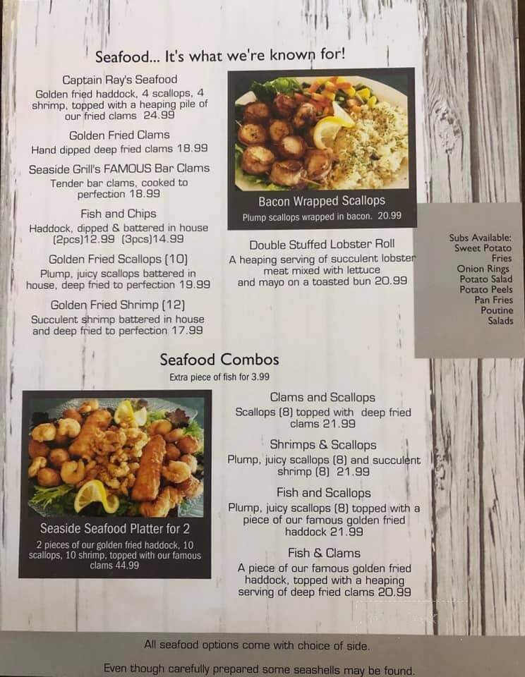 Seaside Grill Restaurant & Take-out - Richibucto, NB menu_pic