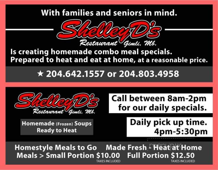 Shelley D's - Gimli, MB menu_pic