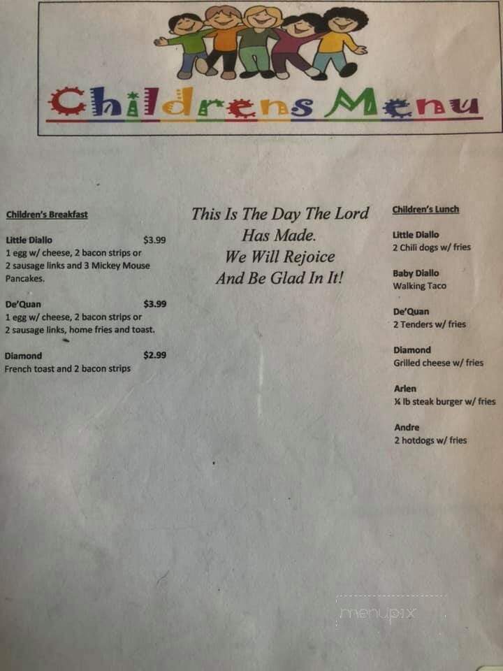 Triple D's Diner - Farrell, PA menu_pic