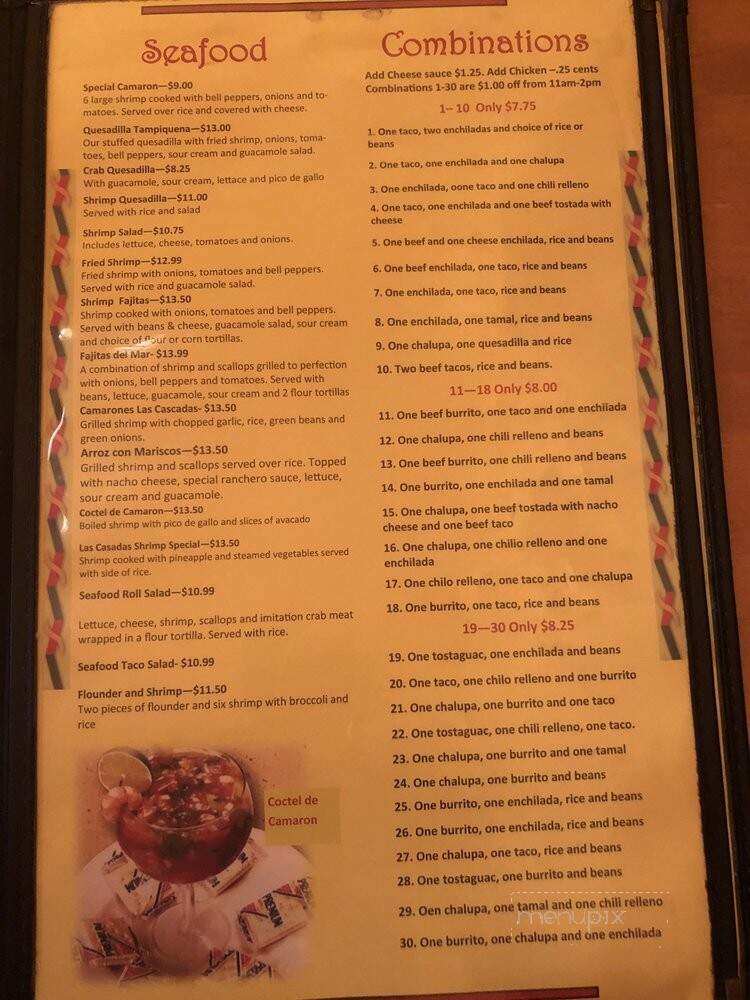 Las Cascadas - Ninety Six, SC menu_pic
