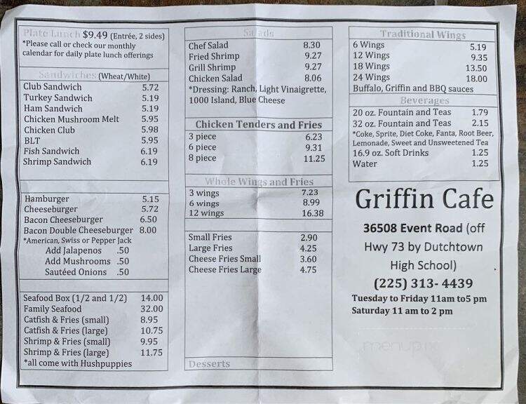 Griffin Cafe - Geismar, LA