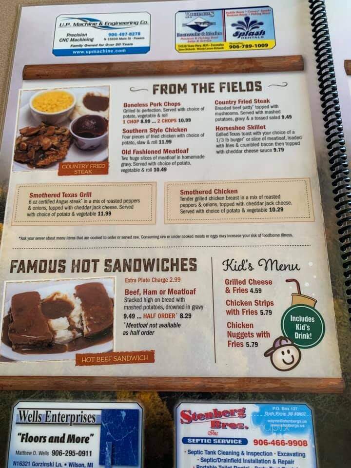 Wildwood Restaurant - Hermansville, MI menu_pic