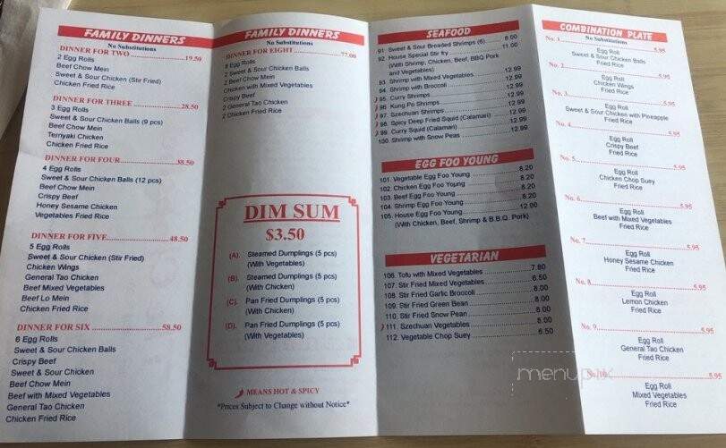 Chopsticks The Chinese Food - Stayner, ON menu_pic