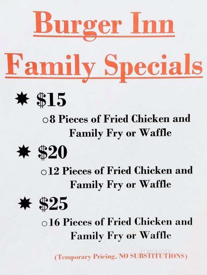 Burger Inn - Oakdale, LA menu_pic