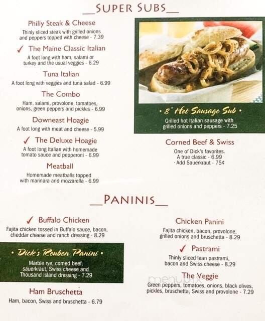 Dick's Restaurant - Mexico, ME menu_pic