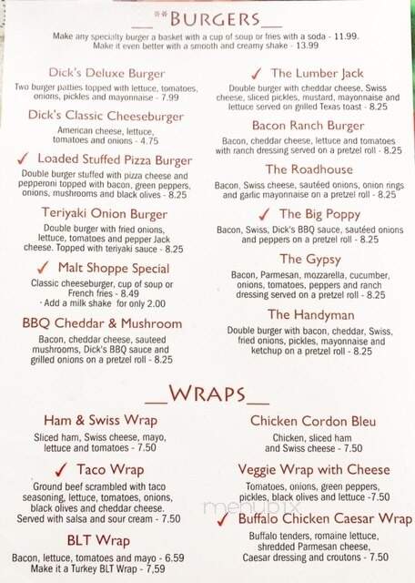 Dick's Restaurant - Mexico, ME menu_pic
