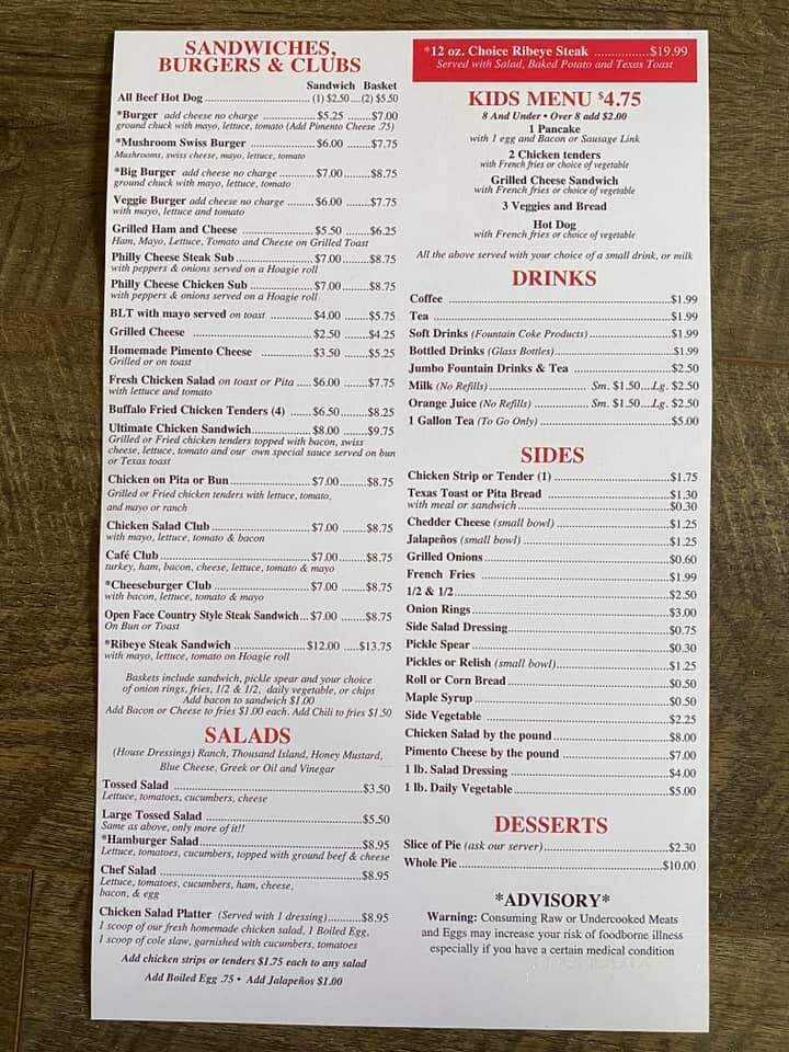 Shelby Cafe - Shelby, NC menu_pic