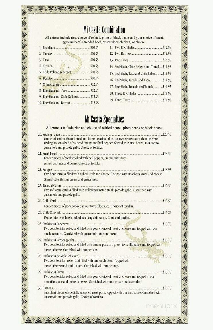 Mi Casita Mexican Restaurant - Friday Harbor, WA menu_pic