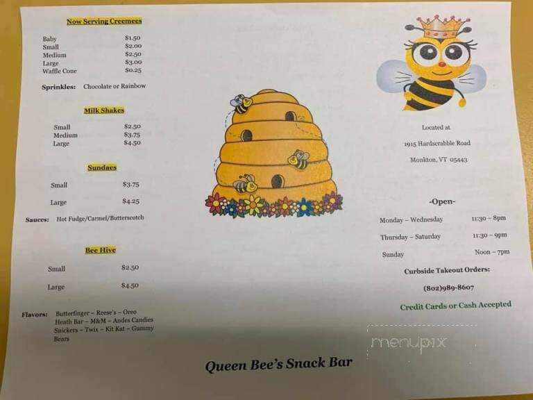 Queens Bee's Snack Bar - Monkton, VT