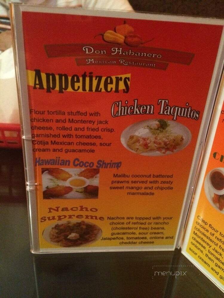 Don Habanero Mexican Restaurant - Colusa, CA menu_pic