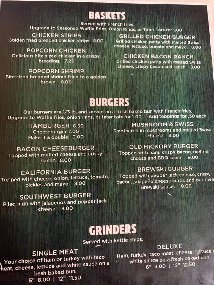 Brewskis LLC - Thompson, ND menu_pic