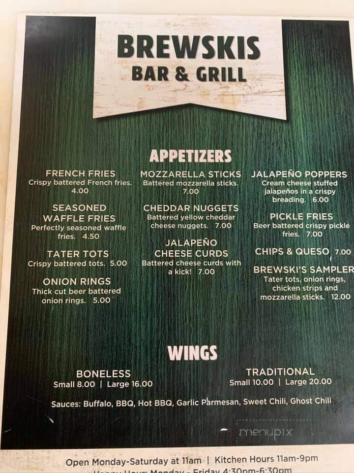 Brewskis LLC - Thompson, ND menu_pic