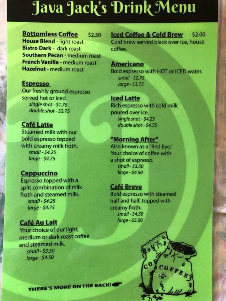 Java Jacks Coffee House - Tappahannock, VA menu_pic