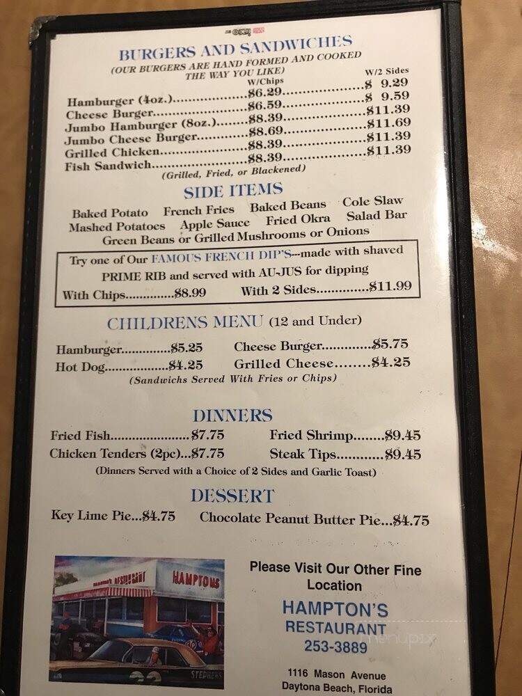 Webbers Steak House - South Daytona, FL menu_pic