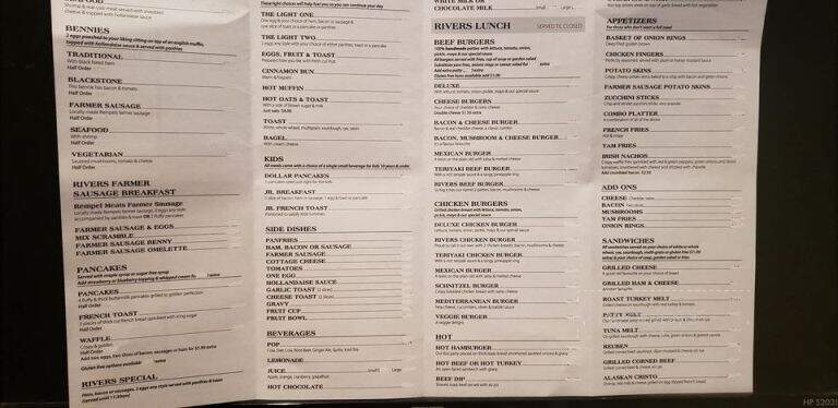 Rivers Restaurant - Abbotsford, BC menu_pic