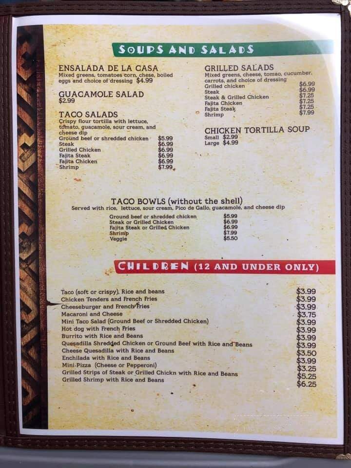 La Fuente Mexican Restaurant - Flora, IL menu_pic