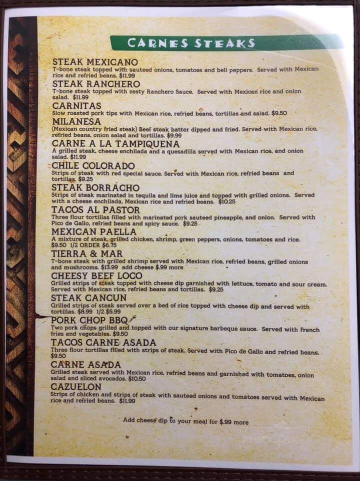 La Fuente Mexican Restaurant - Flora, IL menu_pic