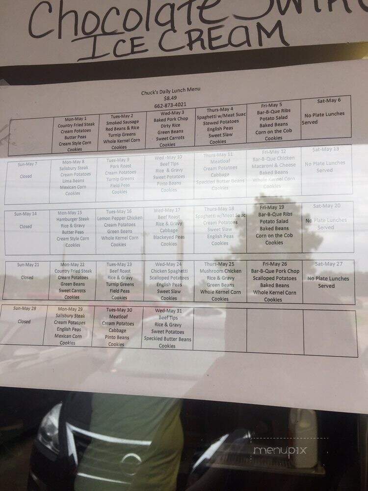 Chuck's Dairy Bar - Rolling Fork, MS menu_pic