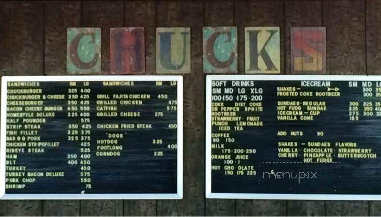 Chuck's Dairy Bar - Rolling Fork, MS menu_pic