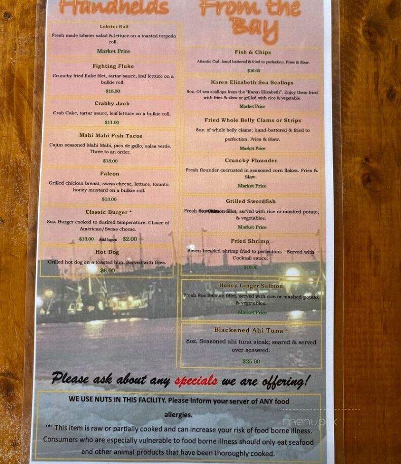 Jim's Dock Inc - Wakefield, RI menu_pic