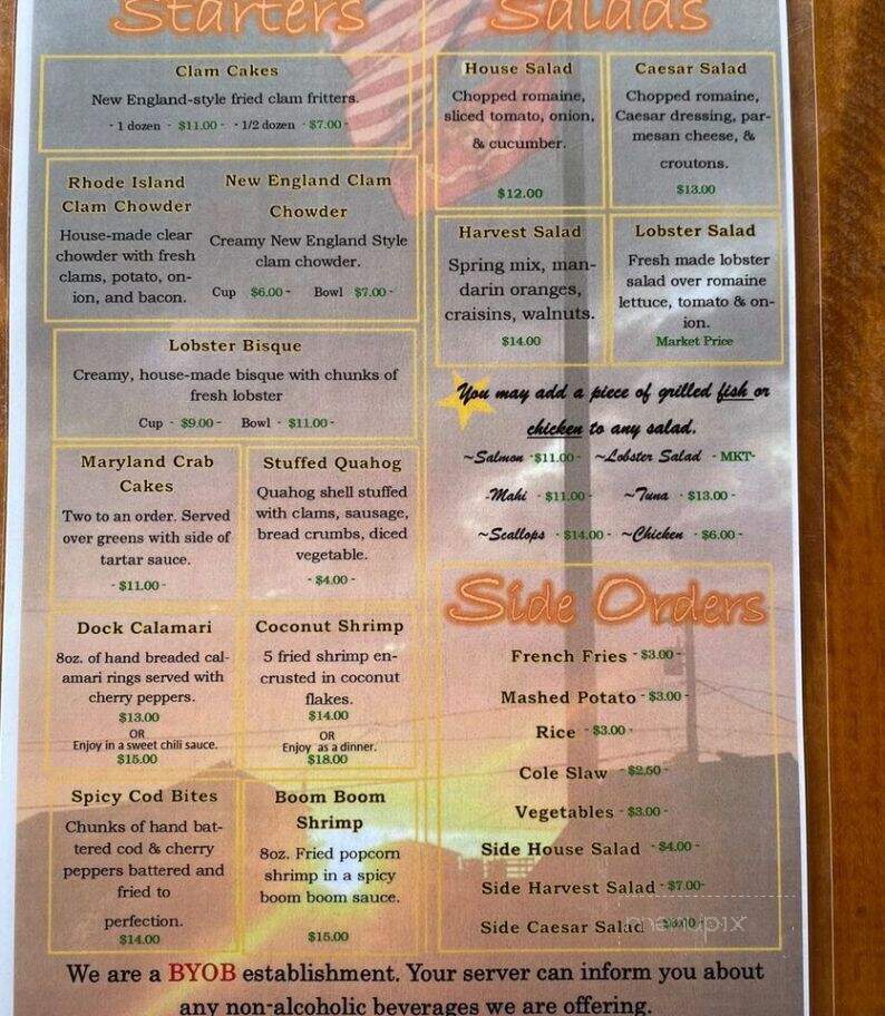 Jim's Dock Inc - Wakefield, RI menu_pic