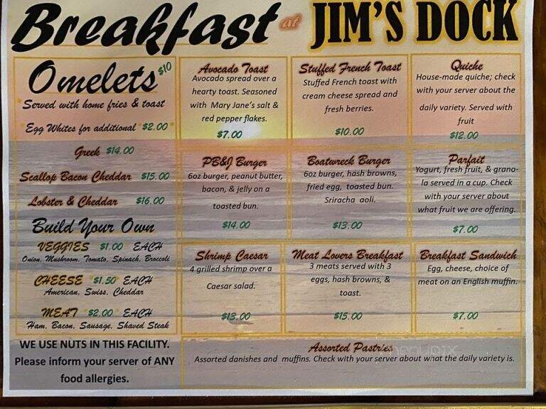 Jim's Dock Inc - Wakefield, RI menu_pic