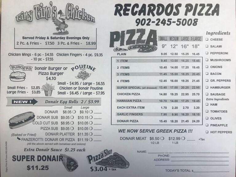 Ricardos Pizza & Donair - Digby, NS