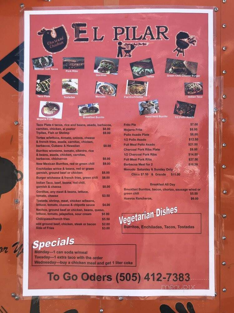 El Pilar Food Truck - Espanola, NM menu_pic