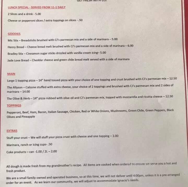 CJs Pizza - Ignacio, CO menu_pic