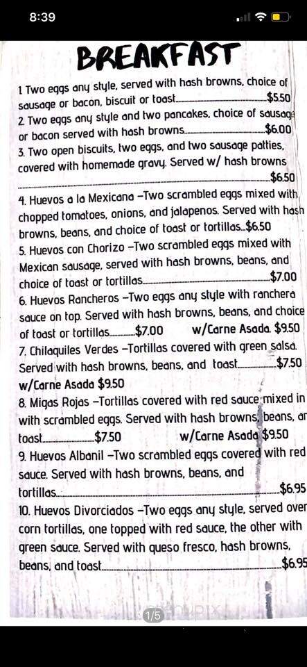 Tacos Miguel - Brownsboro, TX menu_pic