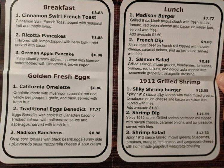 Number Three Restaurant - Laguna Beach, CA menu_pic
