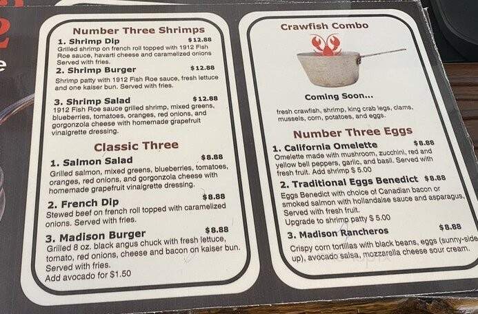 Number Three Restaurant - Laguna Beach, CA menu_pic